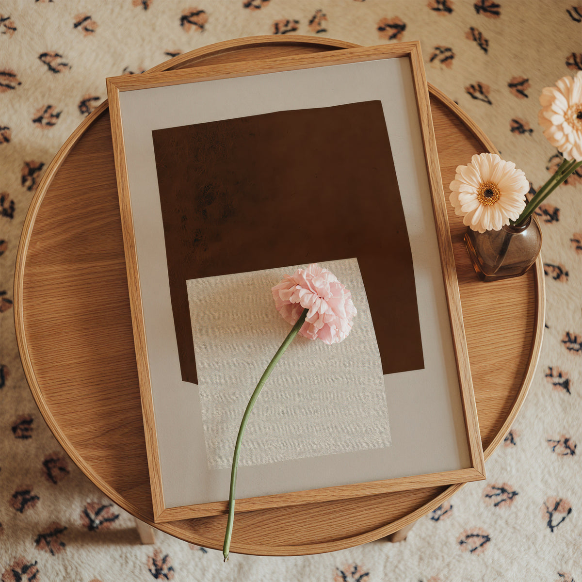 Brown Horizon - Framed poster in an interior