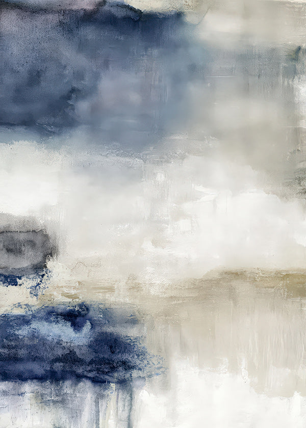 Abstraktes Bild in Blau und Beige