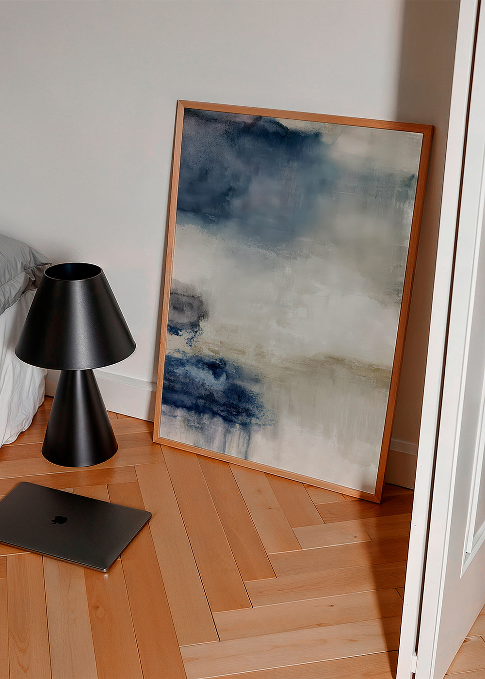 Abstraktes Bild in Blau und Beige