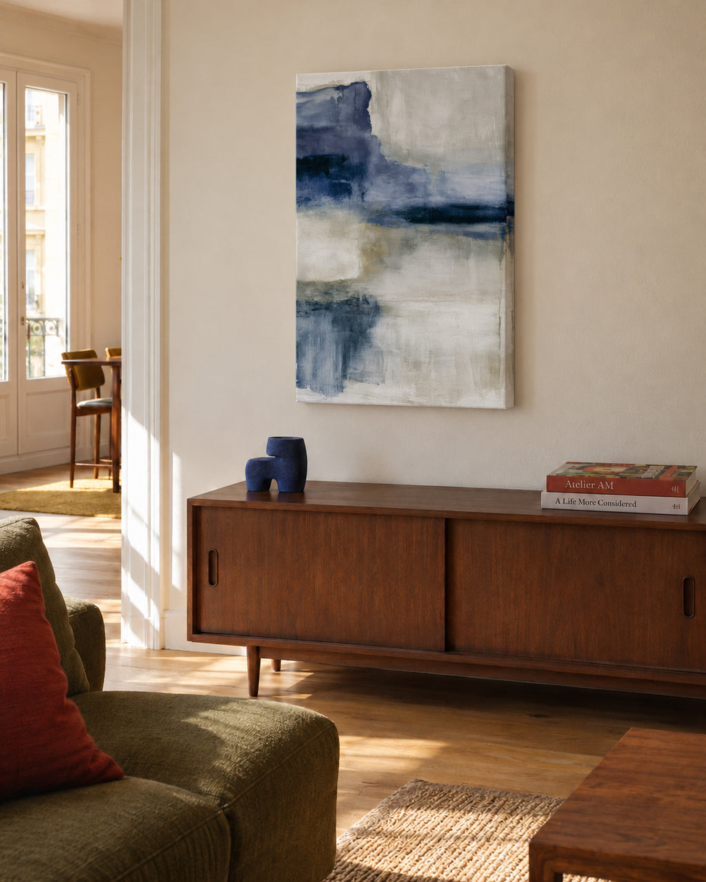 Silent Lake - Unframed canvas in an interior
