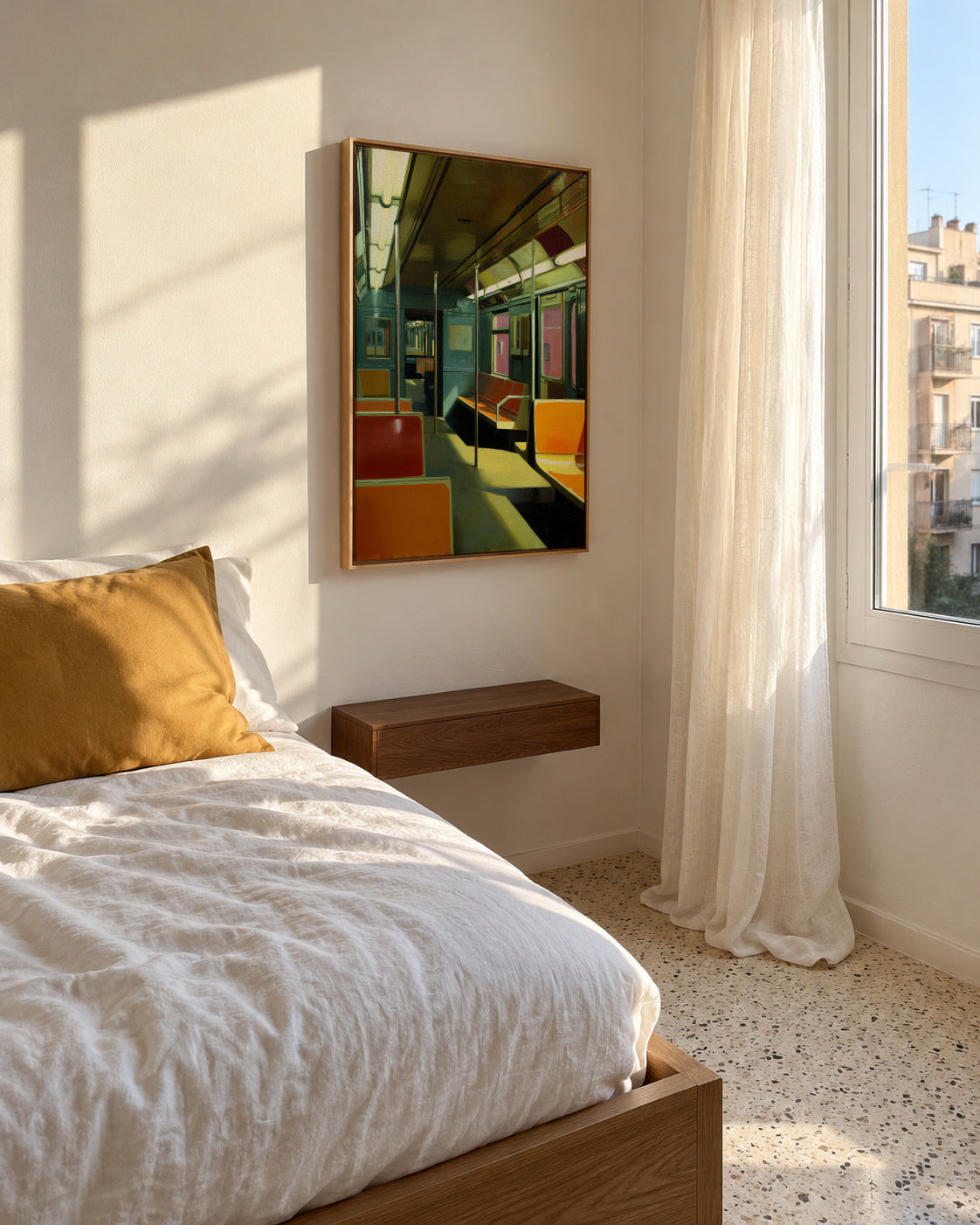 Last Train Home - Framed canvas in an interior
