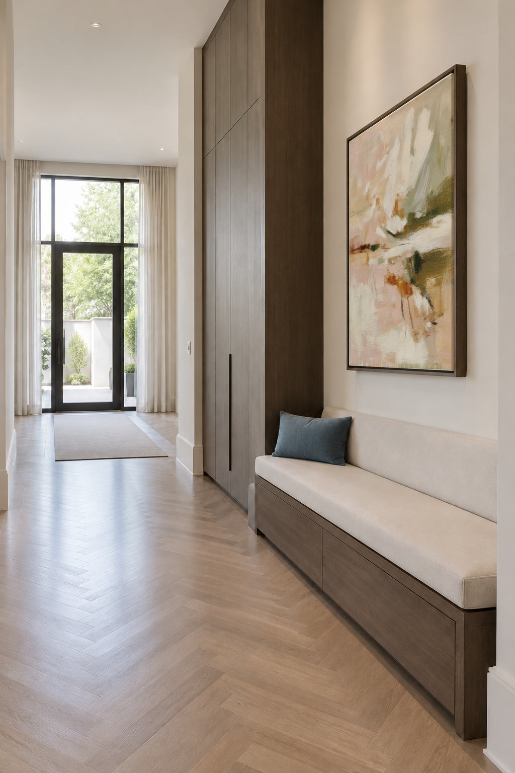 Ivory Motion - Framed canvas in an interior