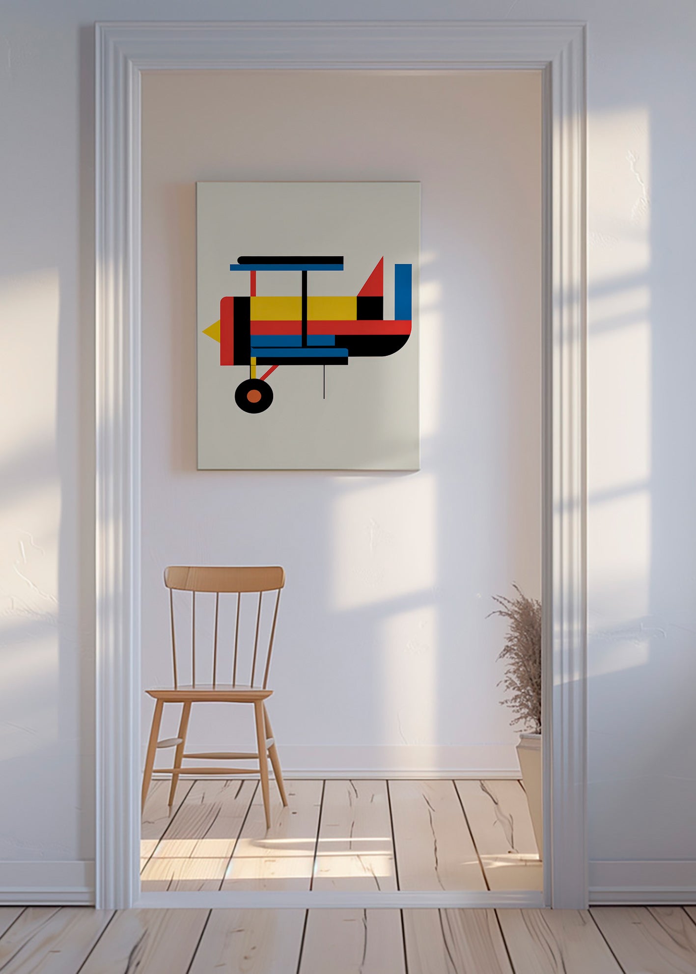 Geometrisches Poster Biplan-Stil
