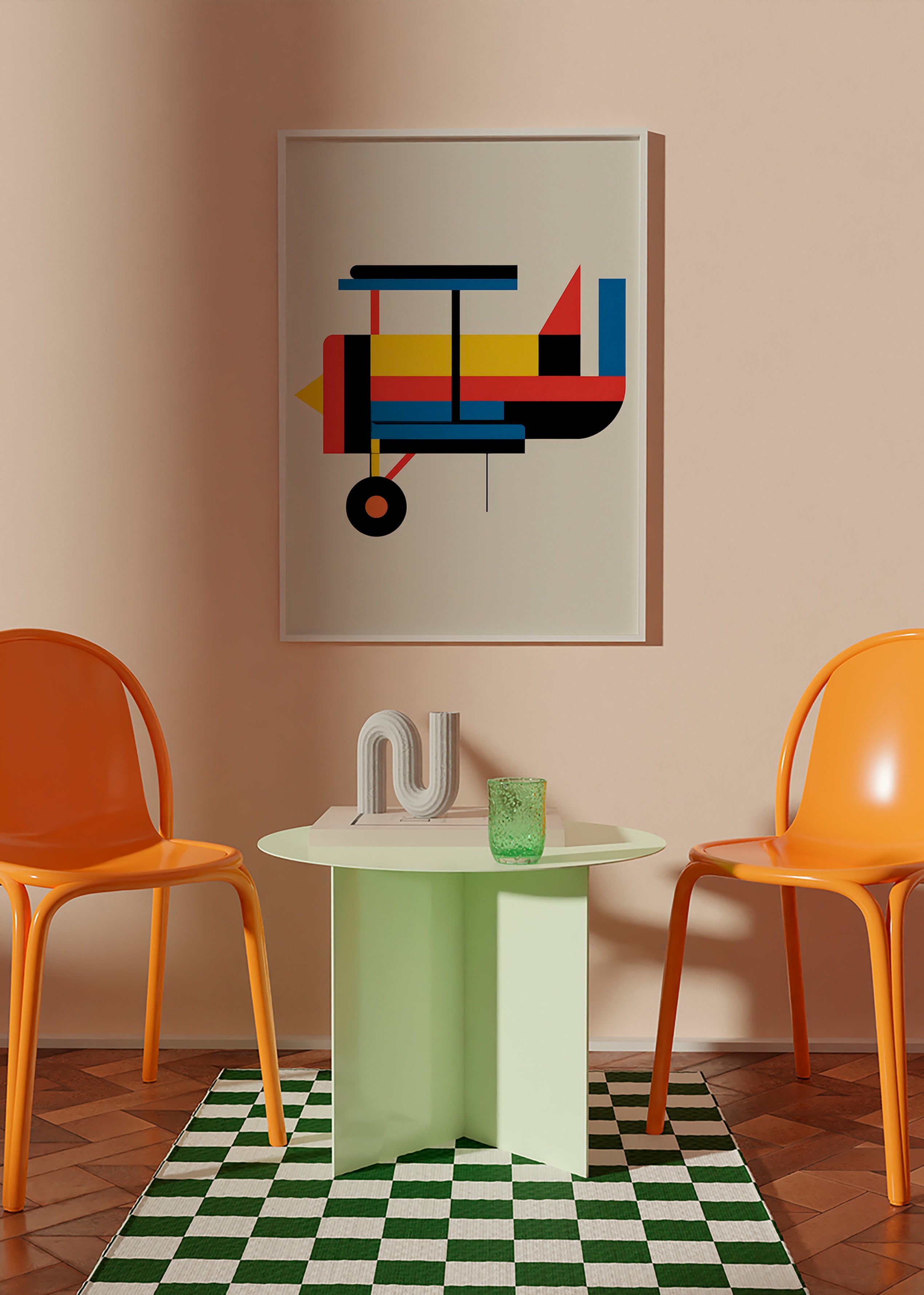 Geometrisches Poster Biplan-Stil