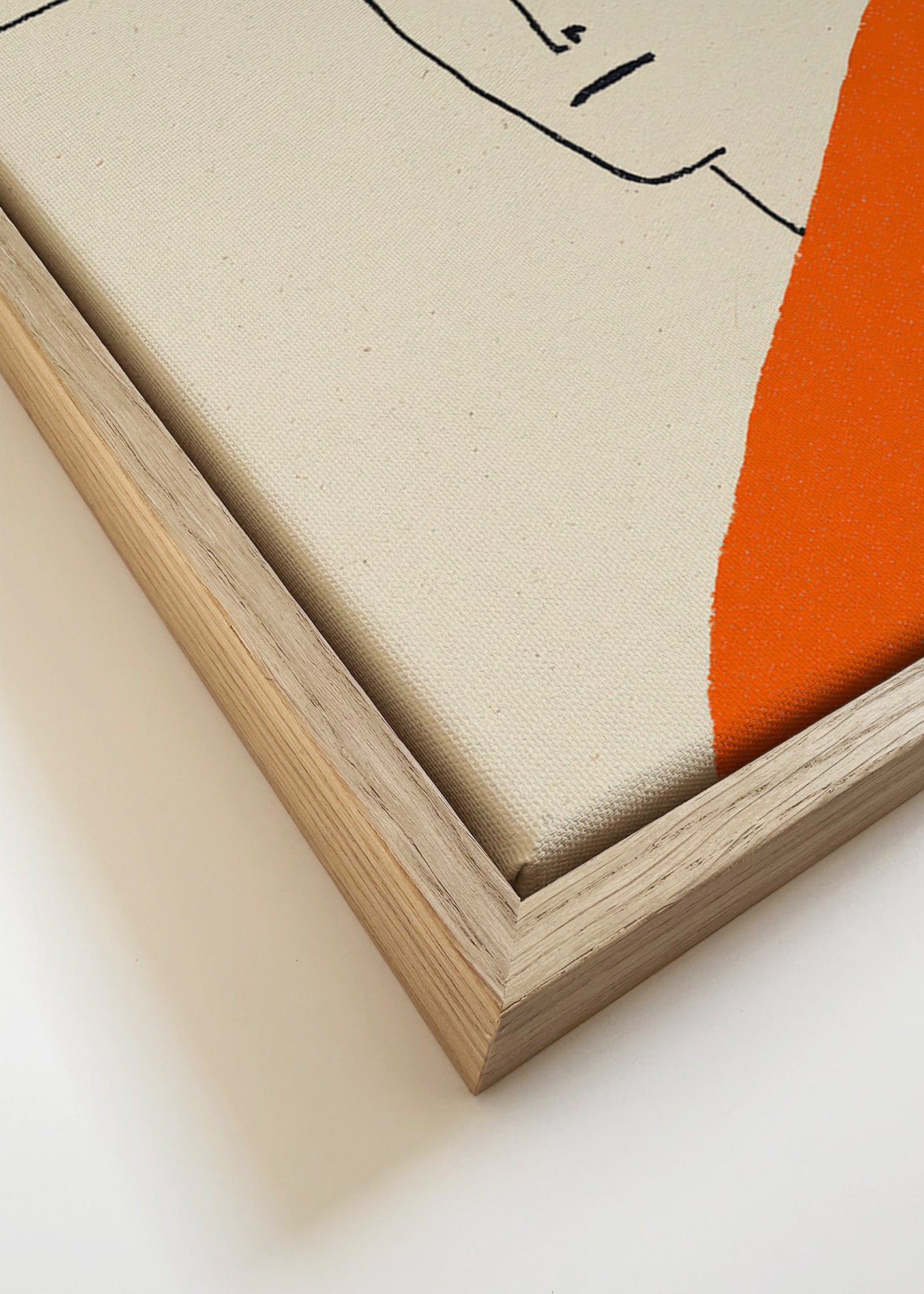 Minimalistische Illustration mit orangefarbenem Mantel