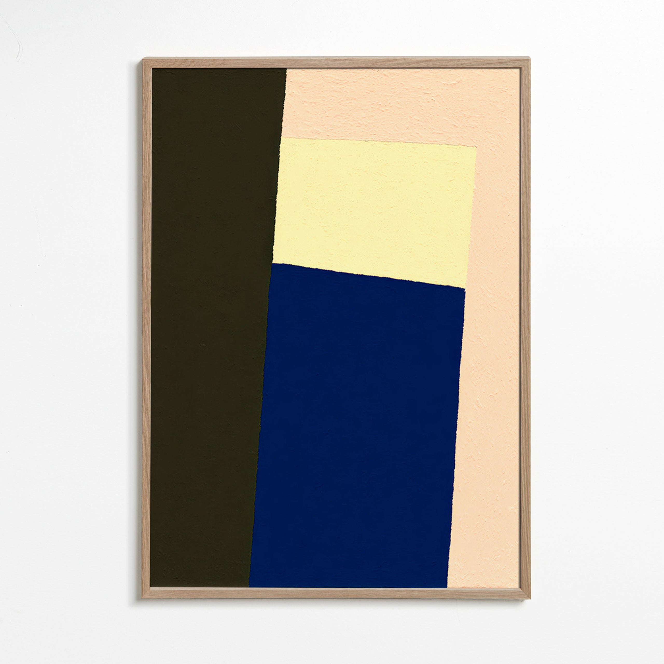 Geometrisches Bild mit blauem vertikalem Block