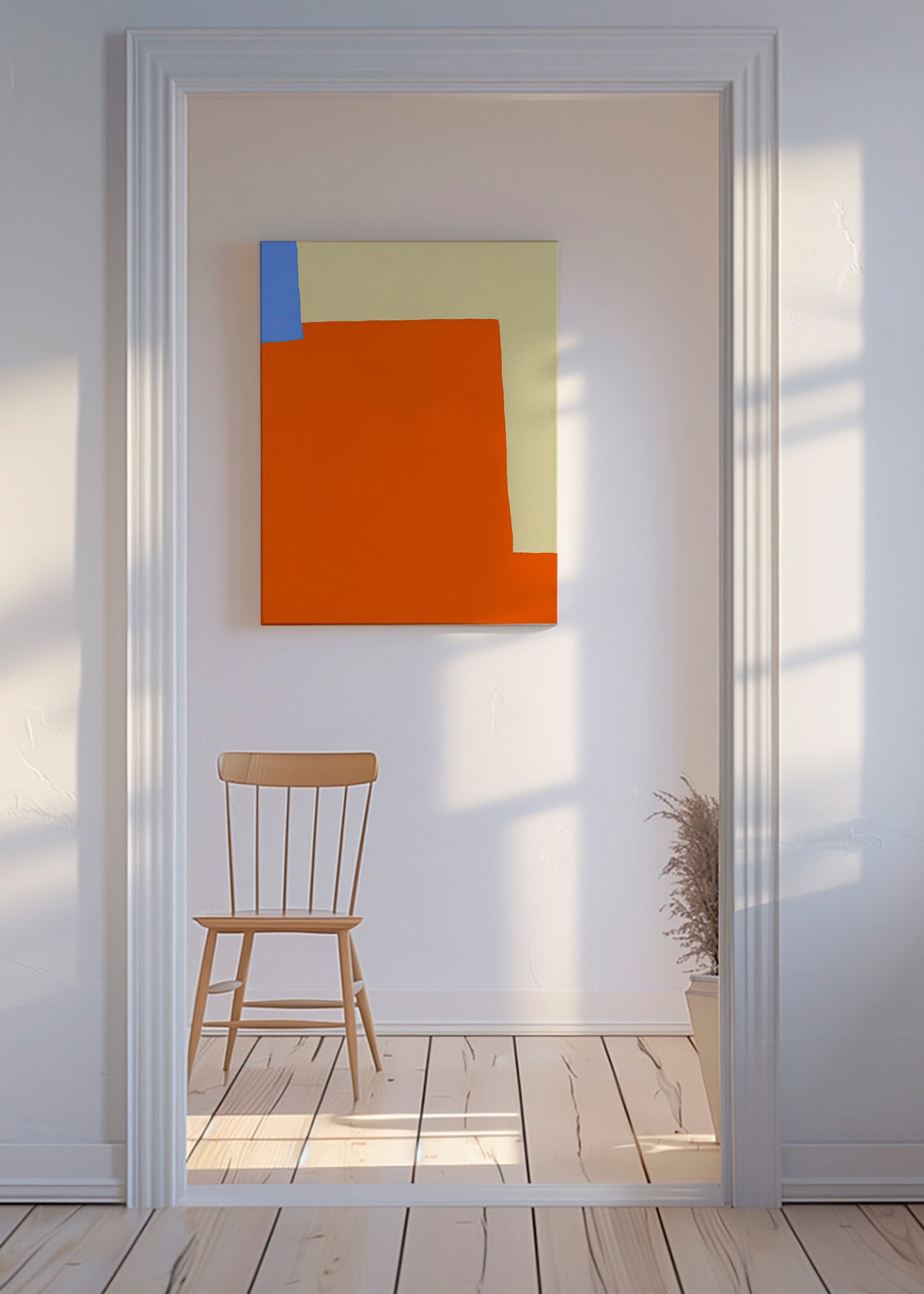 Abstraktes Bild mit orangen Flächen