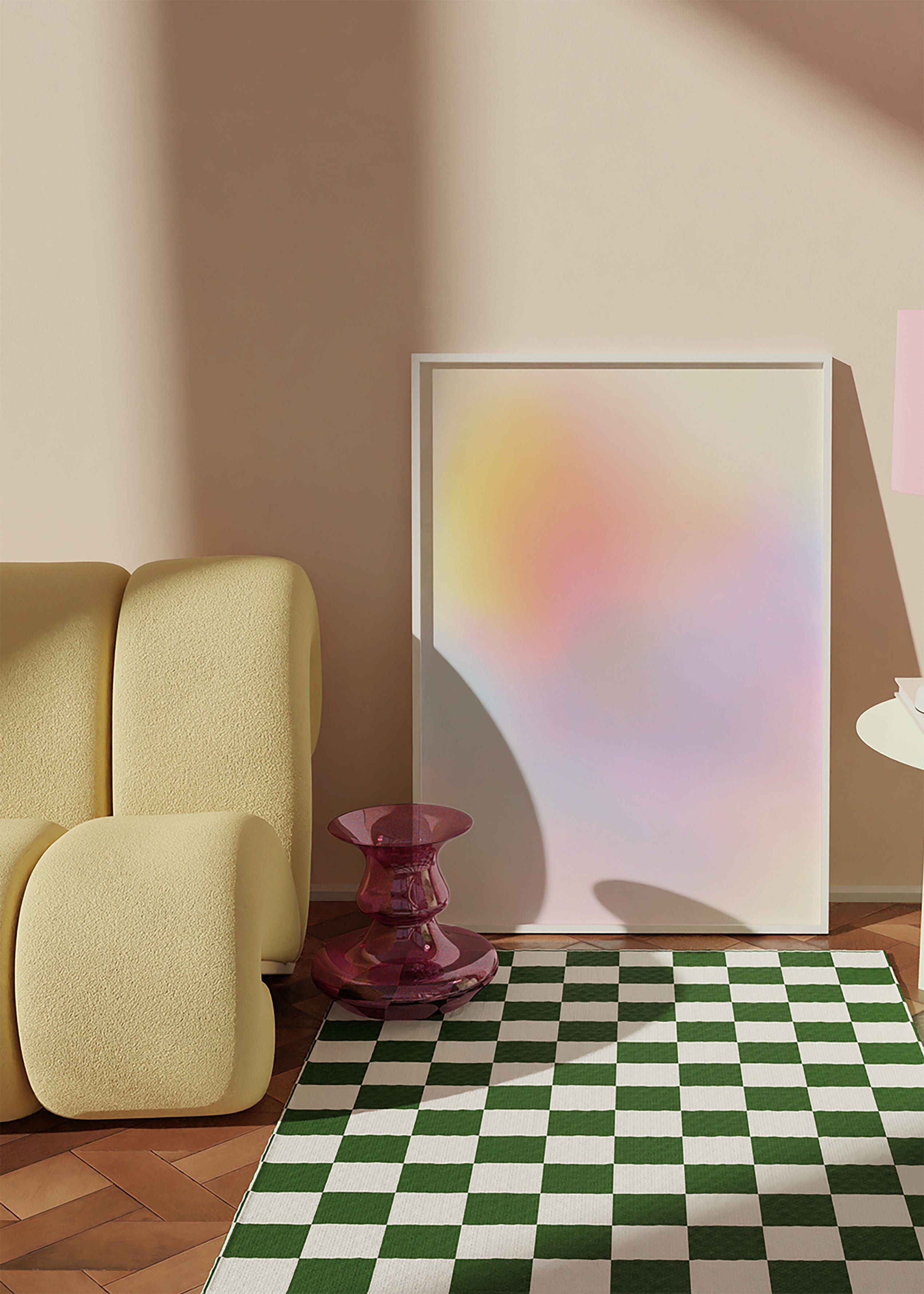 Abstraktes Pastellbild mit sanften Verläufen