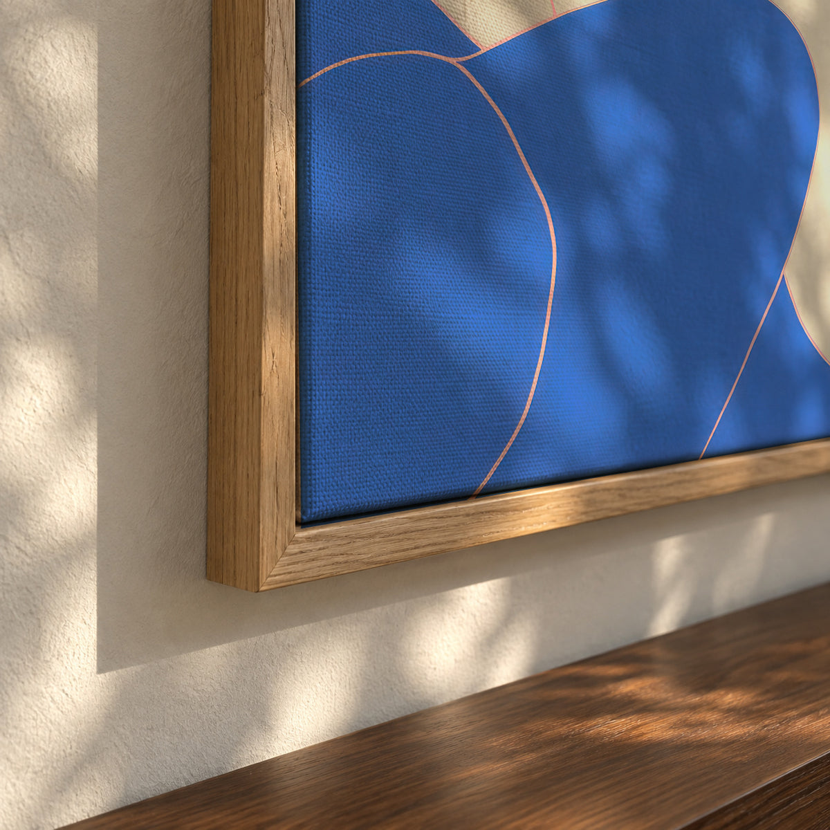 Blue Pebbles - Framed canvas detail