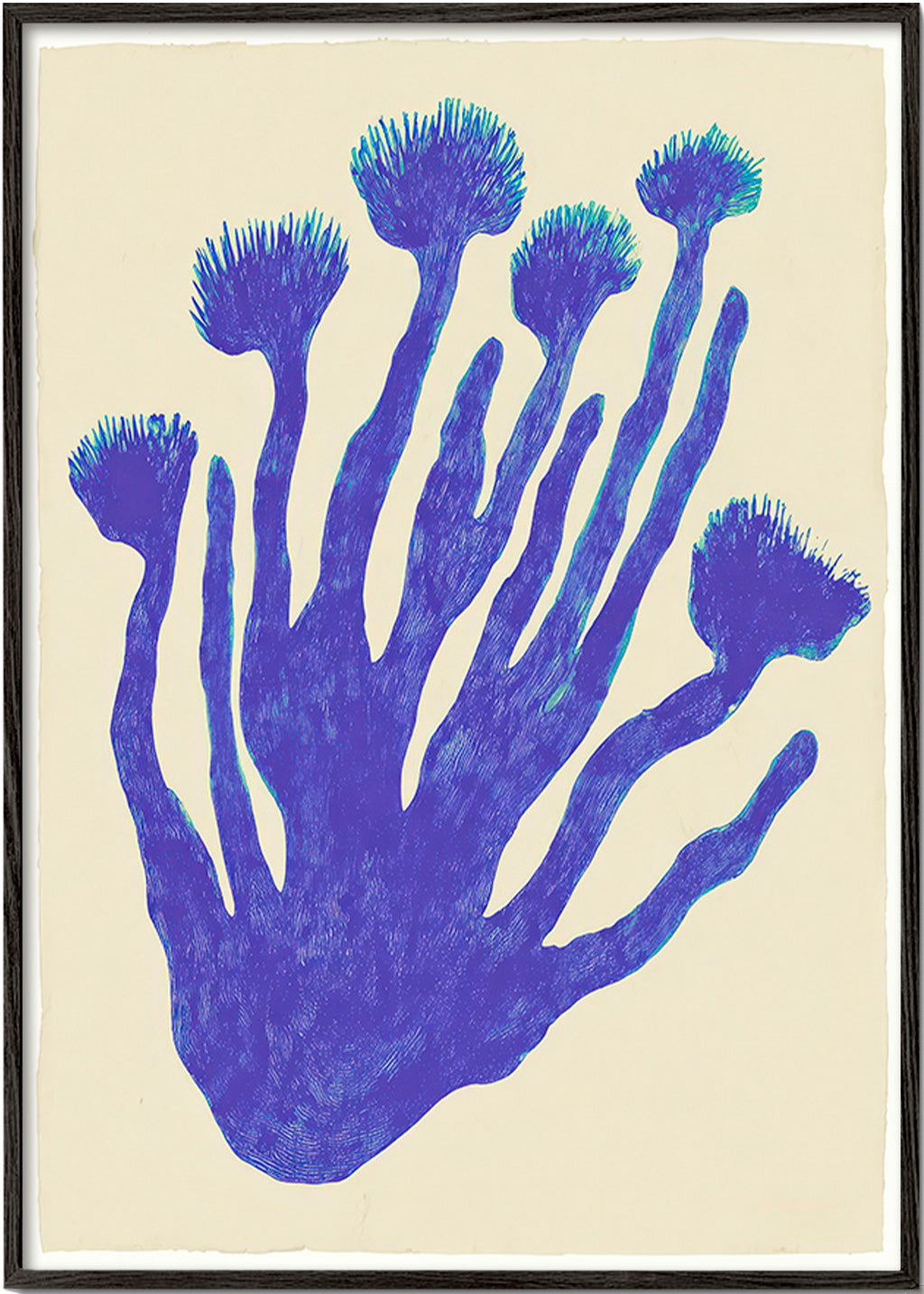 Botanischer Druck Indigo Coral
