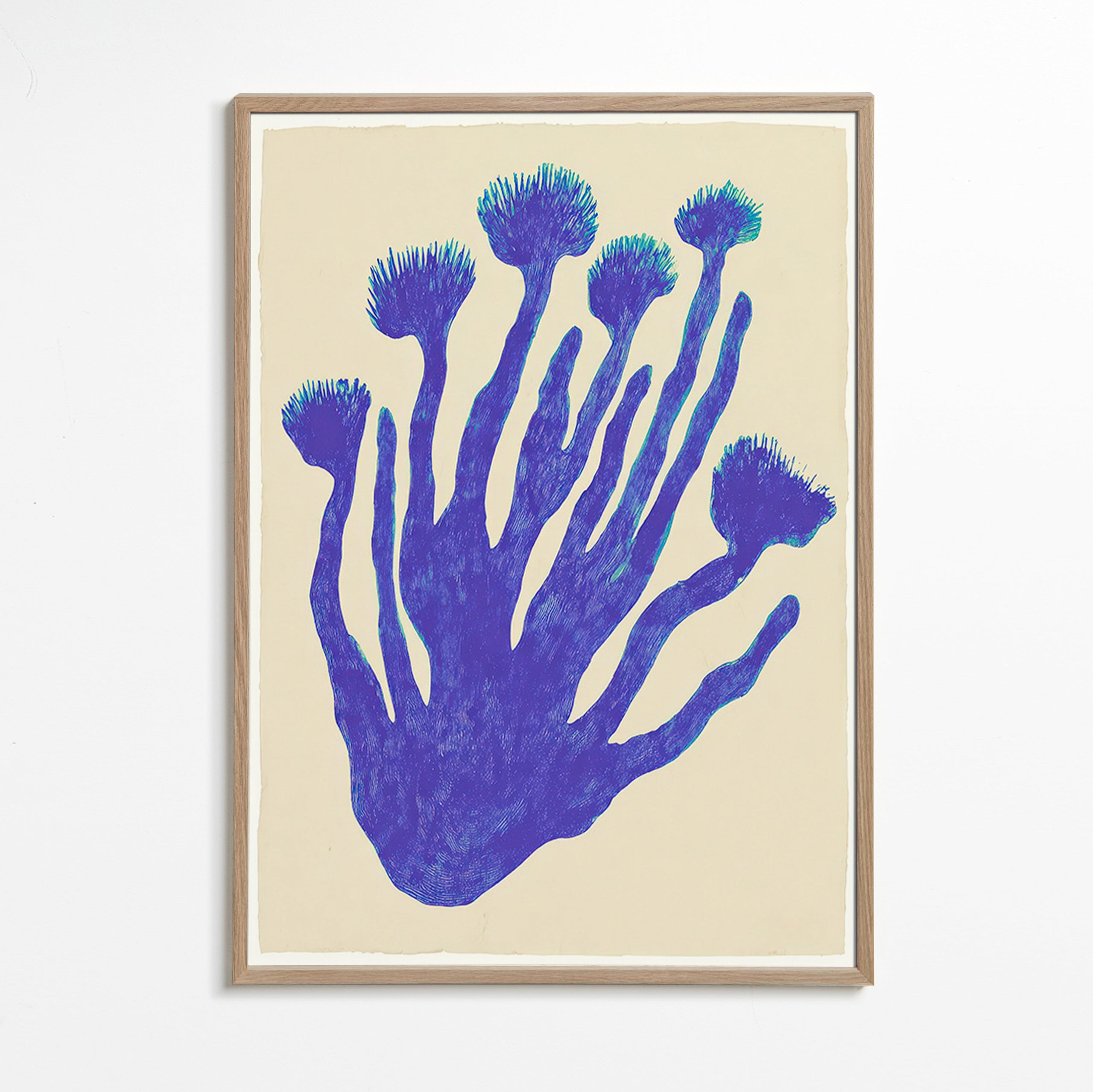 Botanischer Druck Indigo Coral