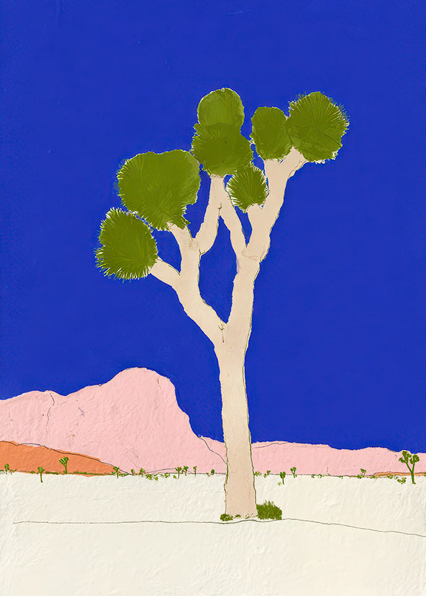 Landschaftskunst: Wüstenbaum vor intensiv blauem Himmel