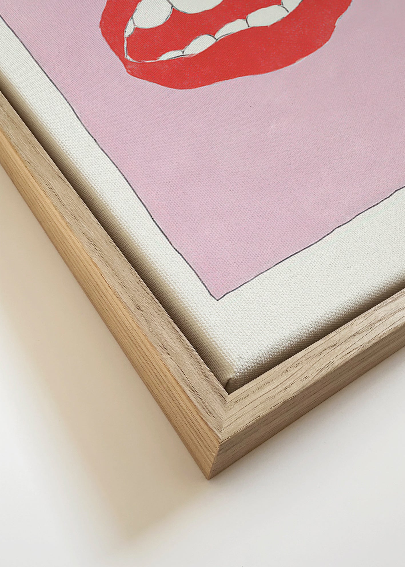 Illustration rote Lippen vor rosa Hintergrund