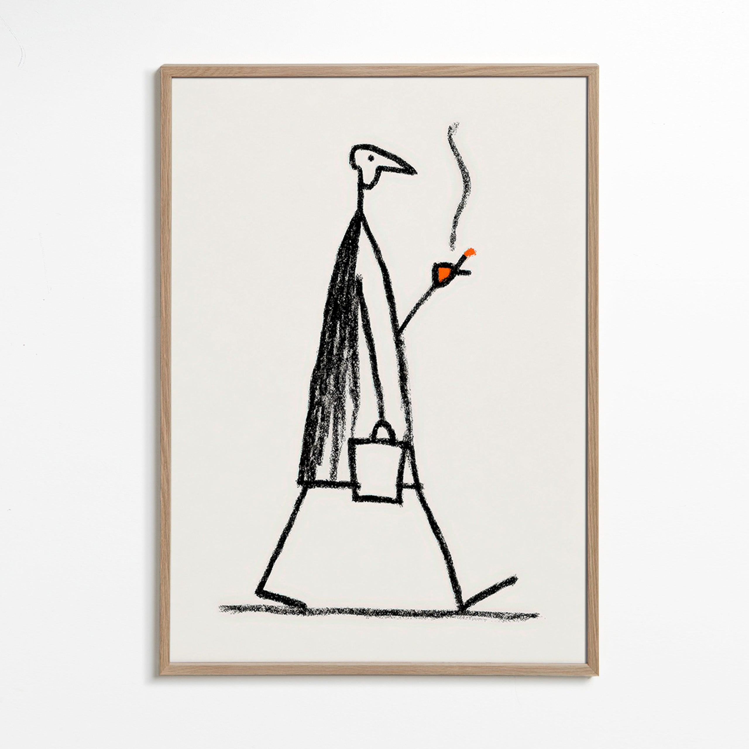 Minimalistische Illustration einer rauchenden Figur