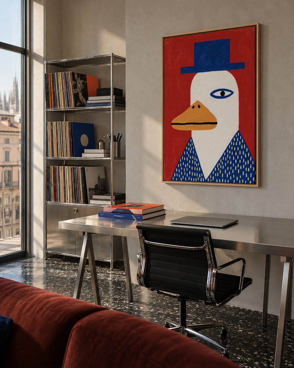 Duck Portrait - Framed canvas in an interior