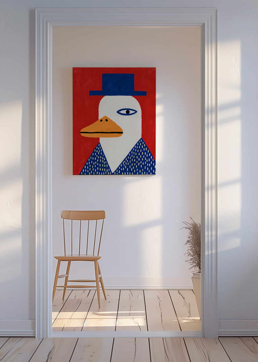 Ente mit blauem Hut
