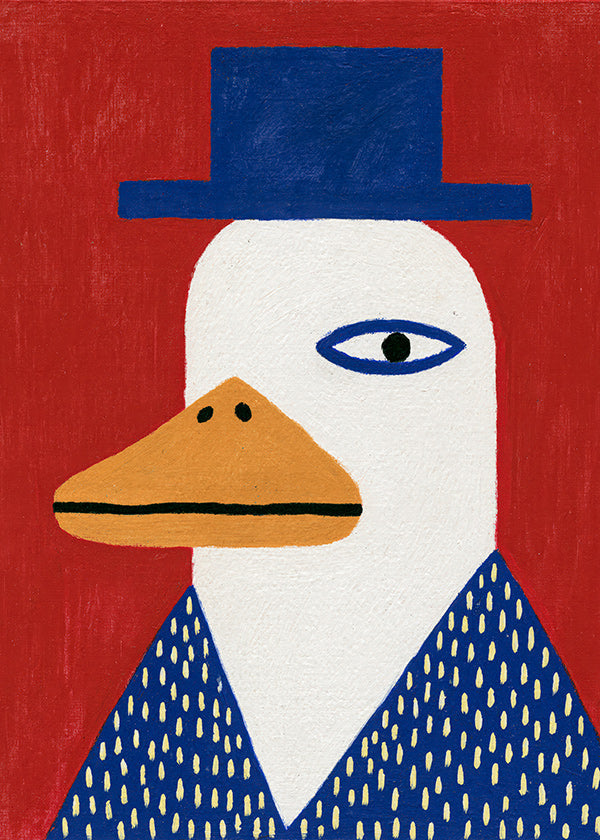 Ente mit blauem Hut
