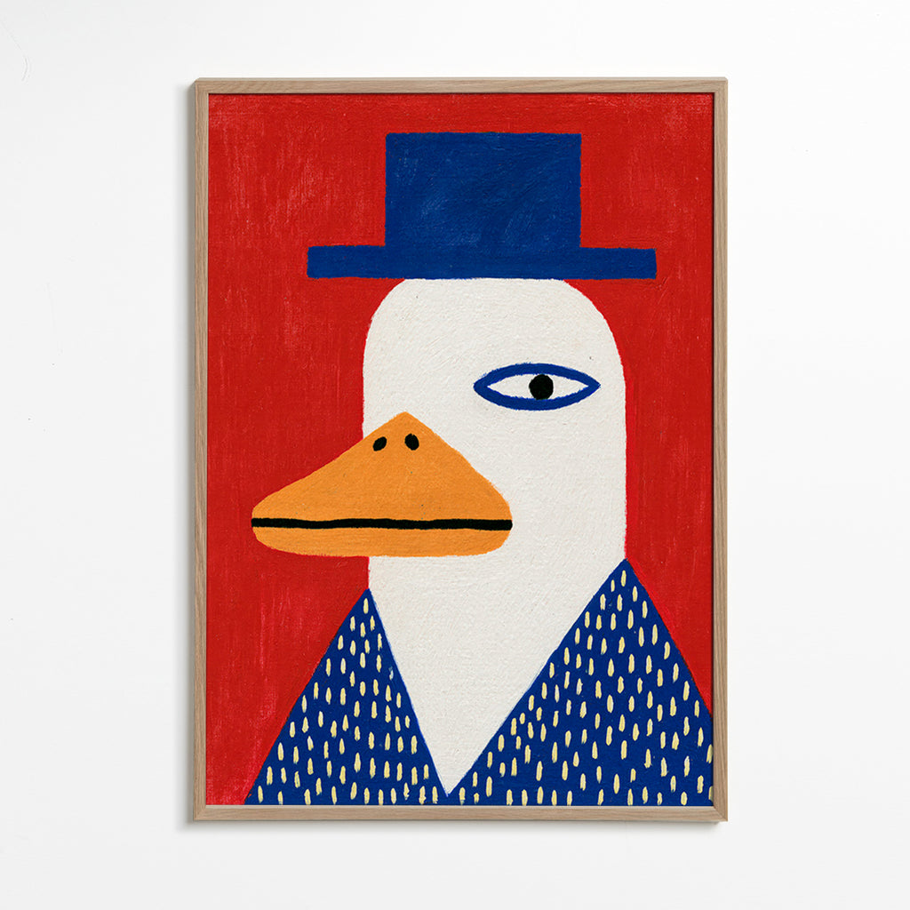 Ente mit blauem Hut