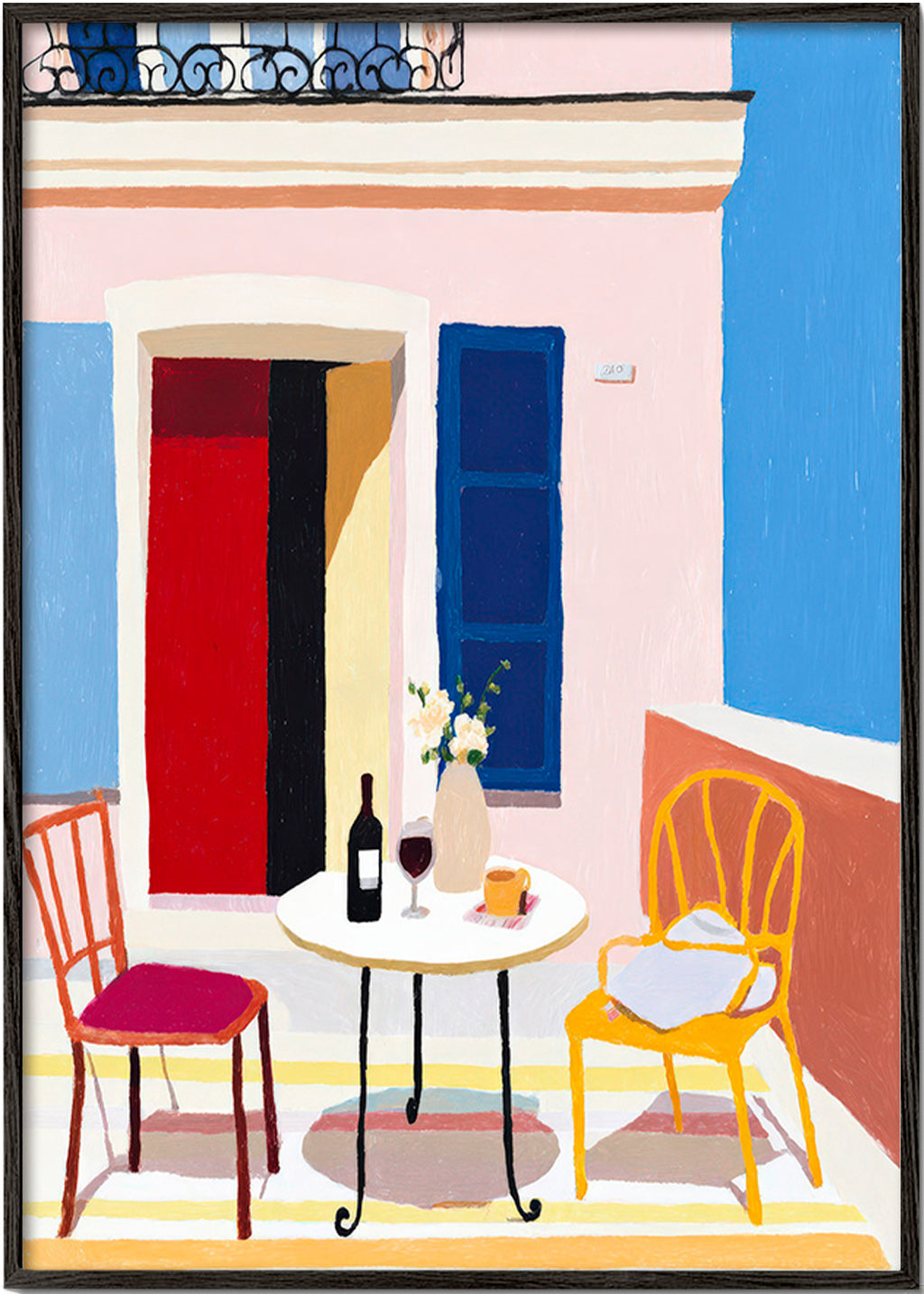Küchenkunst: Italienischer Balkon mit Wein