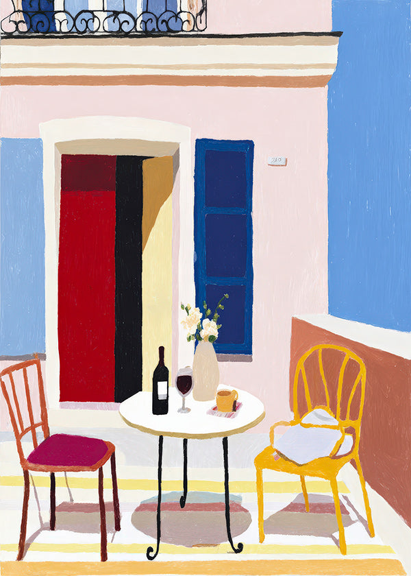 Küchenkunst: Italienischer Balkon mit Wein