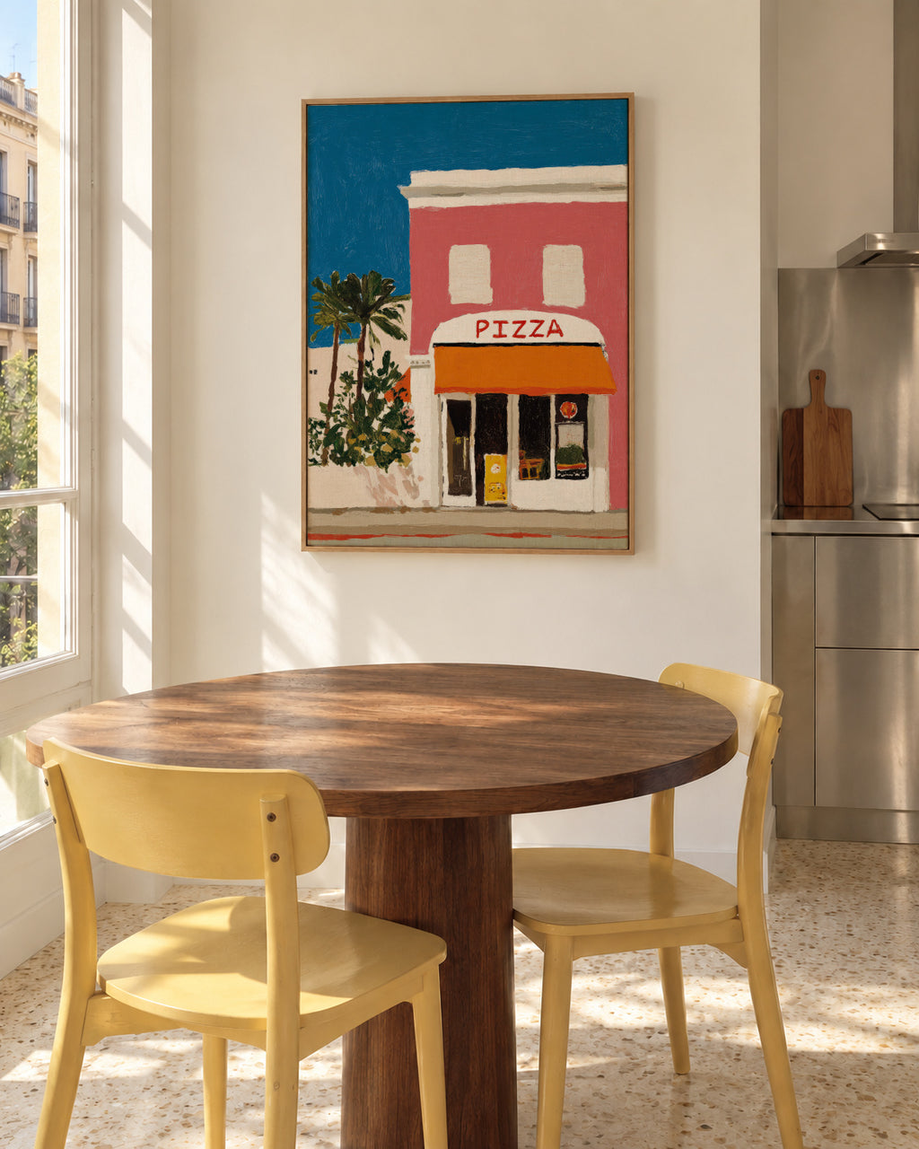 Pizza Club - Framed canvas in an interior