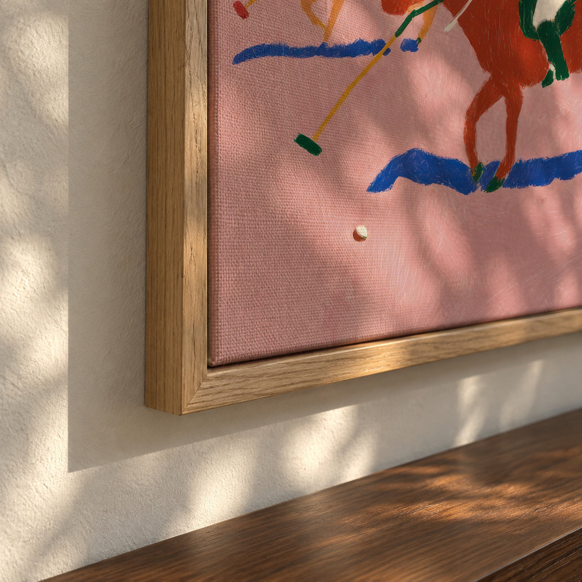 Pink Derby - Framed canvas detail