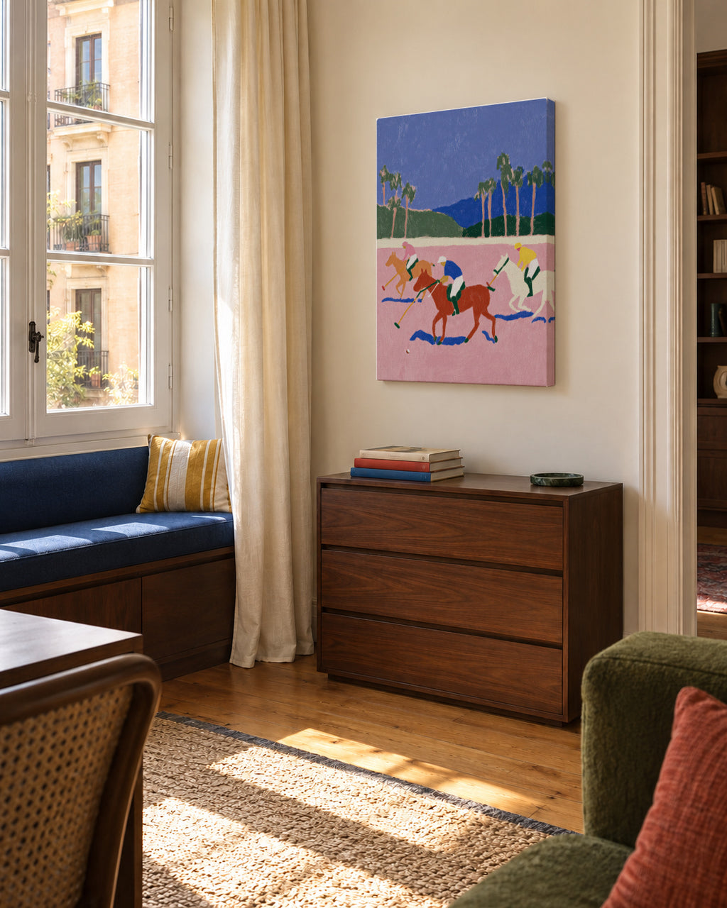 Pink Derby - Unframed canvas in an interior