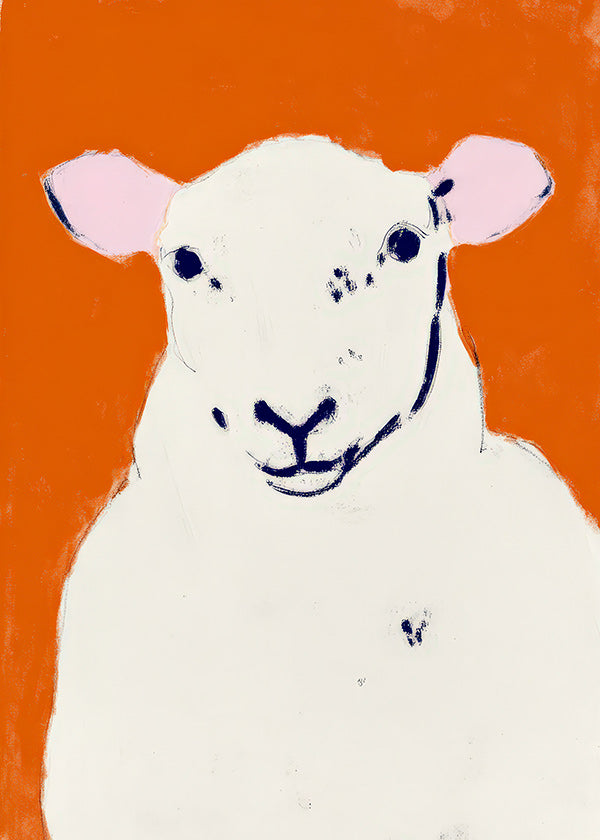 Kunstwerk weisses Schaf minimal