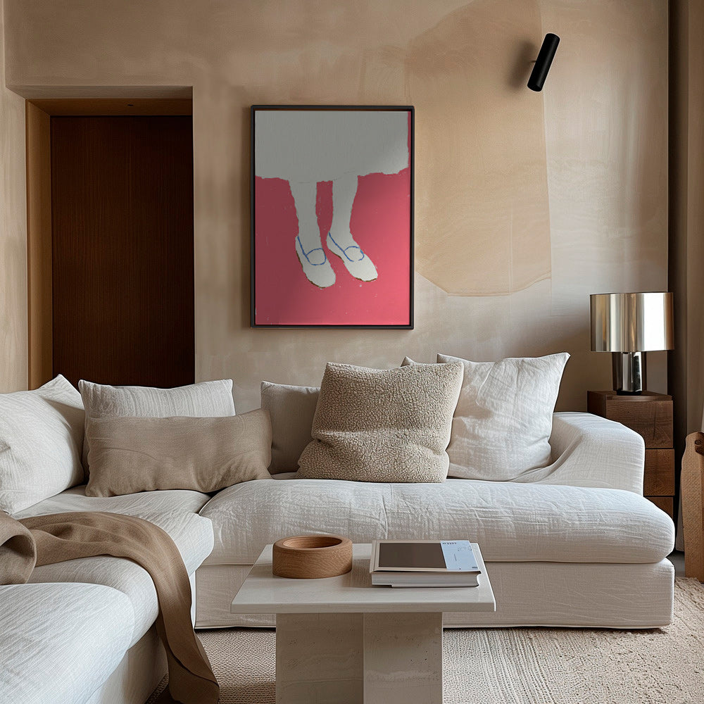 Illustration von Beinen mit rosa Schuhen