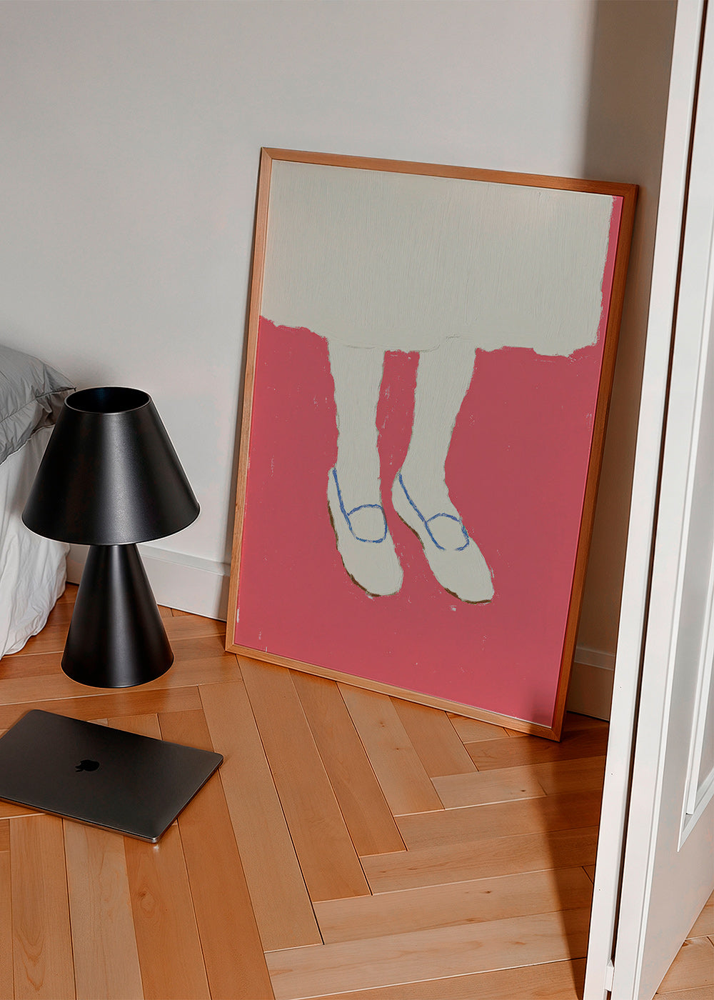 Illustration von Beinen mit rosa Schuhen