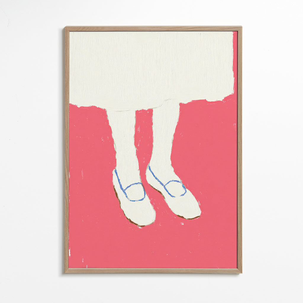 Illustration von Beinen mit rosa Schuhen