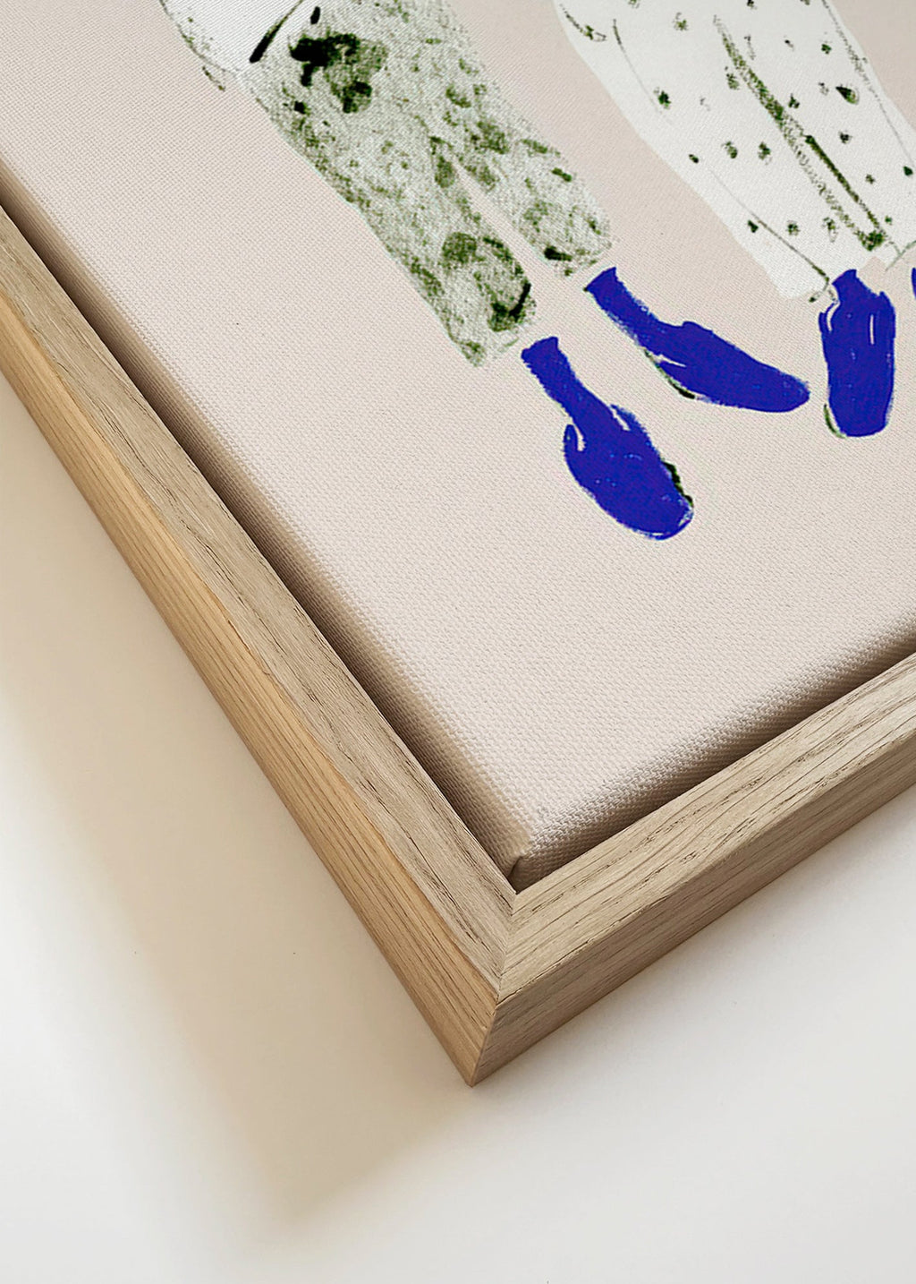 Minimalistische Paar-Illustration mit blauen Stiefeln