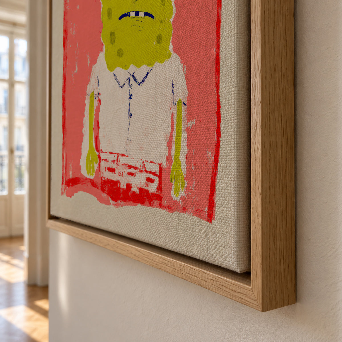 Pink Sponge - Framed canvas detail