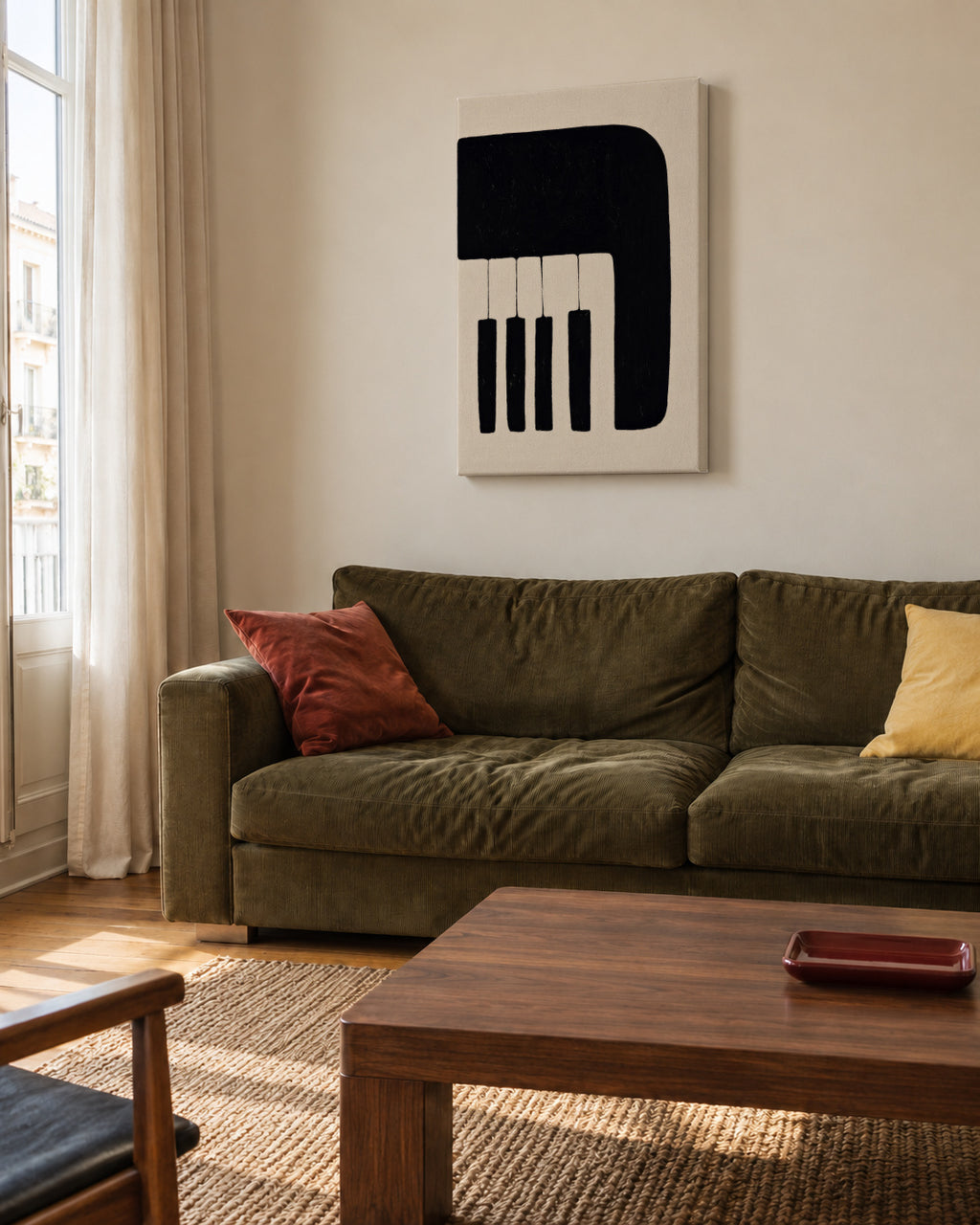 Piano Keys - Unframed canvas in an interior