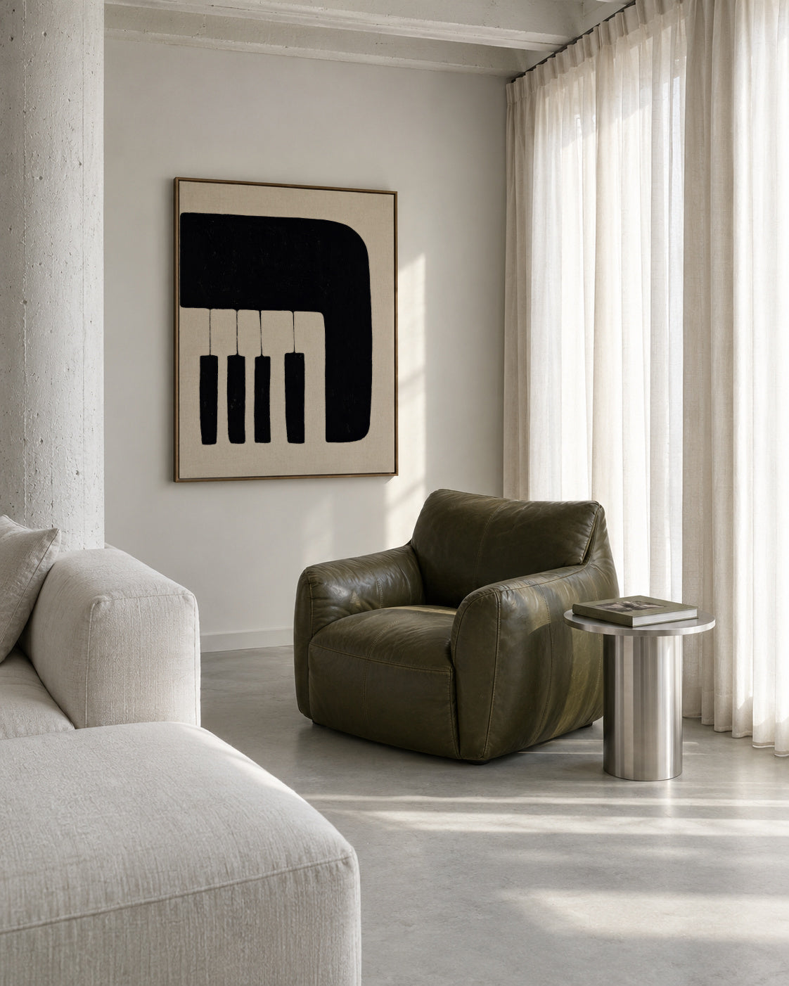 Piano Keys - Framed canvas in an interior