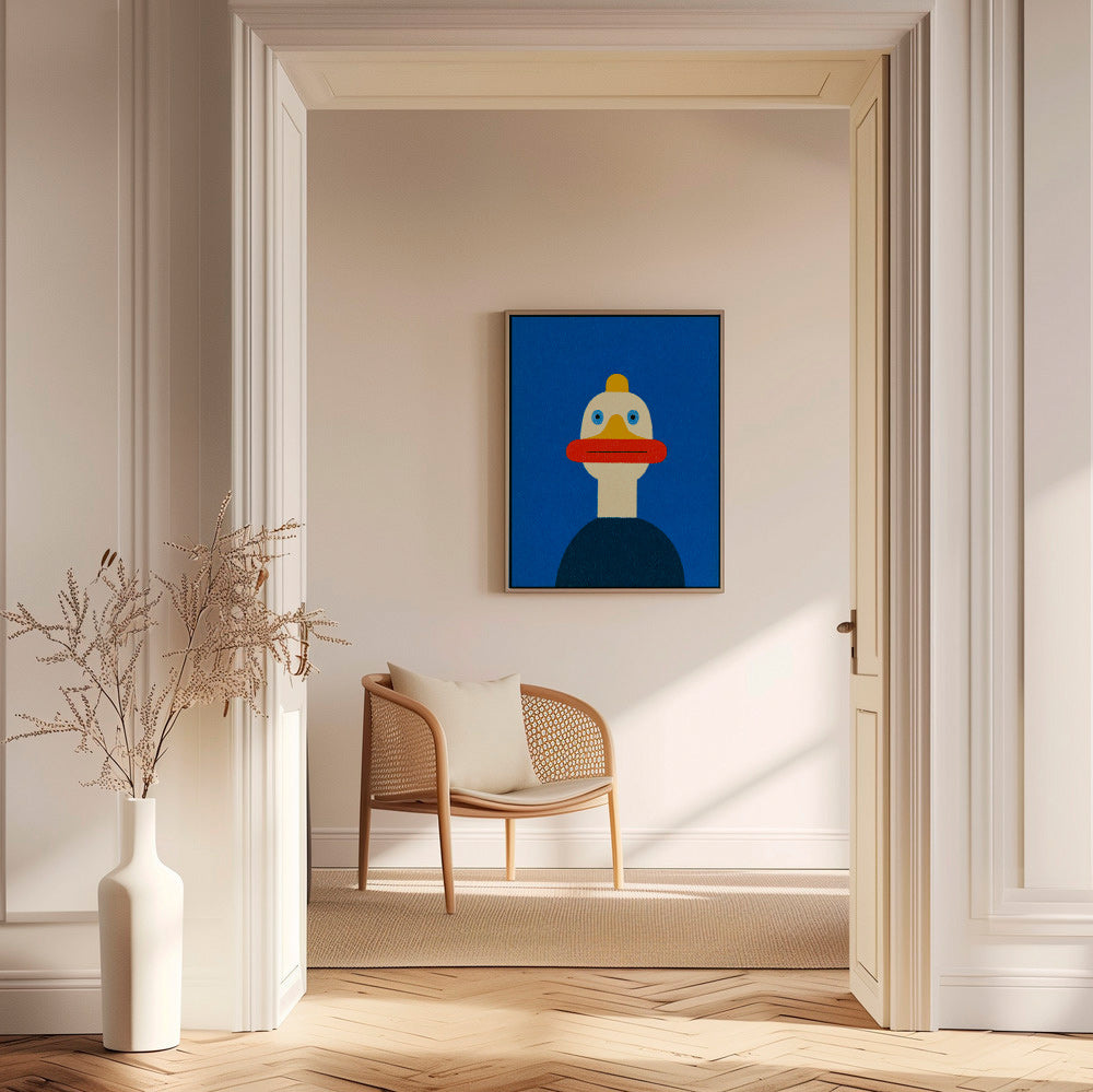 Kunstwerk blaue Ente Illustration