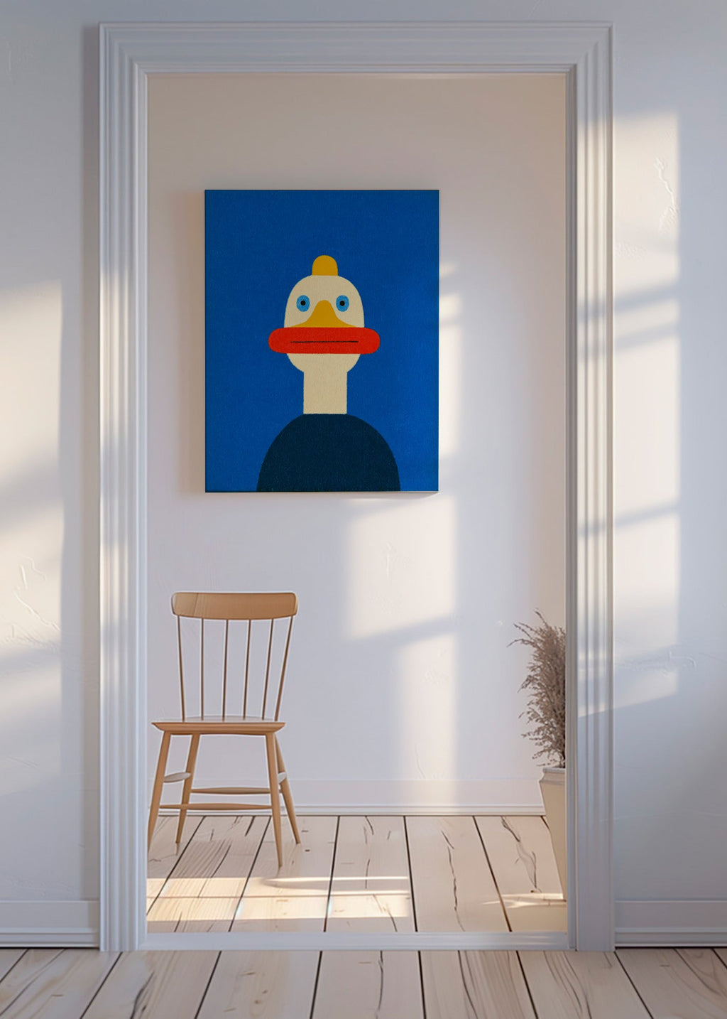 Kunstwerk blaue Ente Illustration