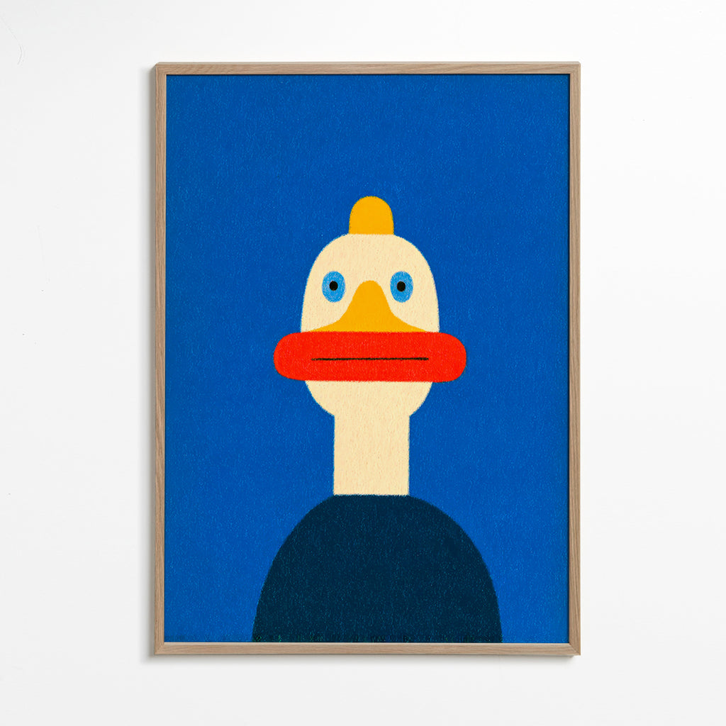 Kunstwerk blaue Ente Illustration