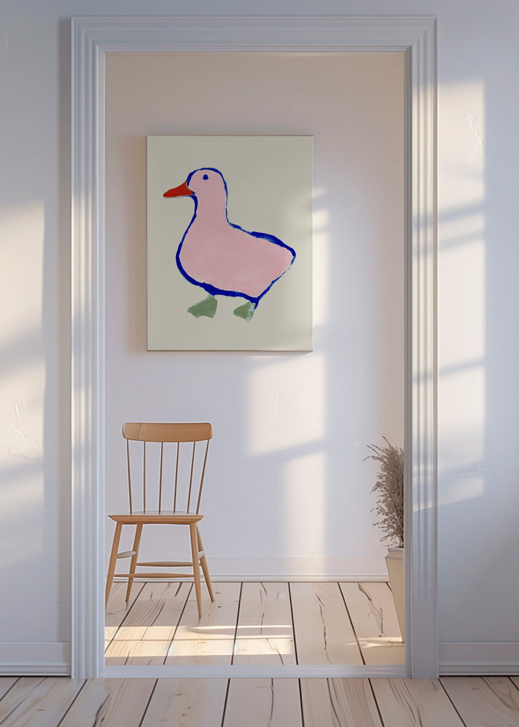 Kinderbild: rosa Entchen Illustration