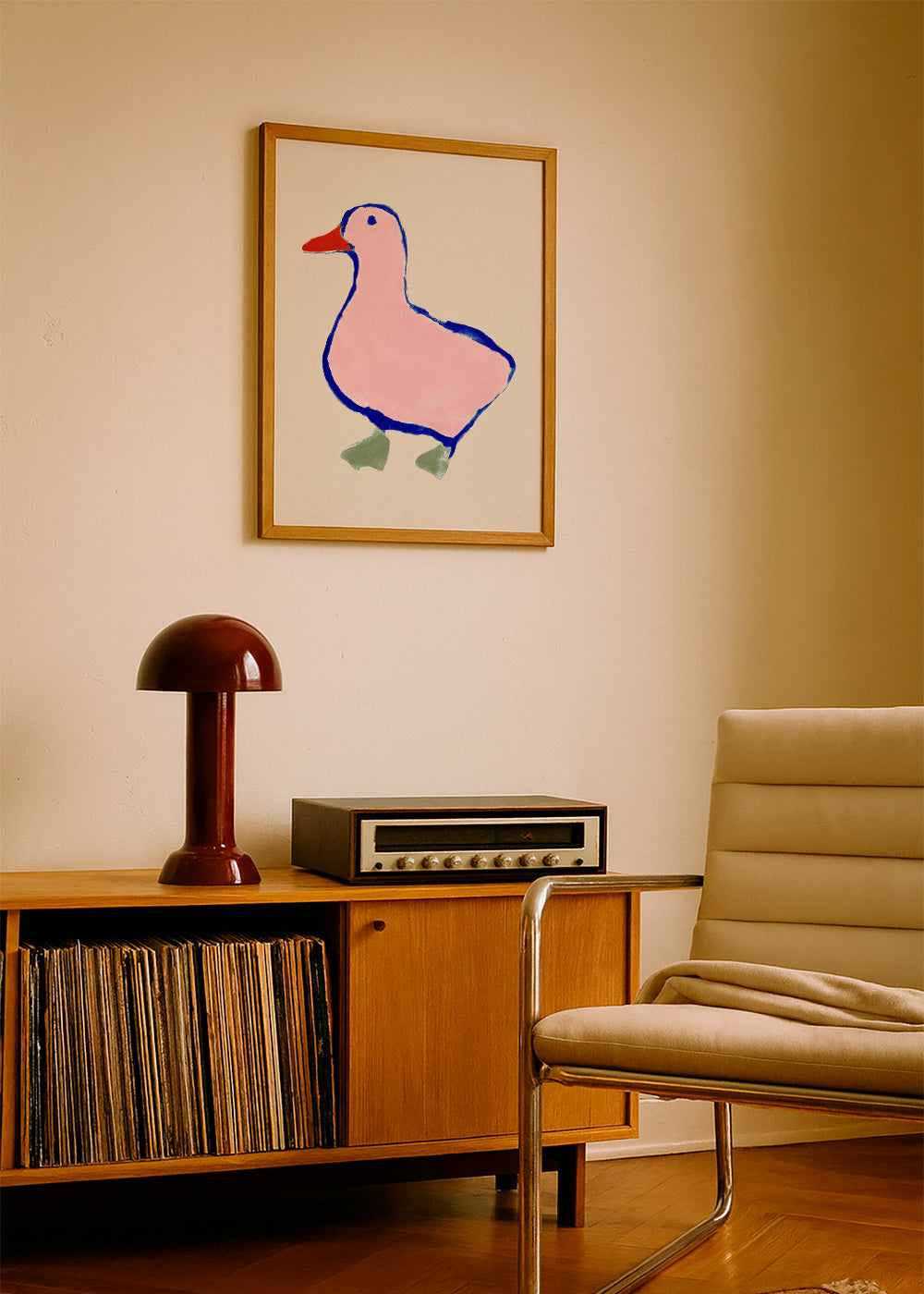 Kinderbild: rosa Entchen Illustration