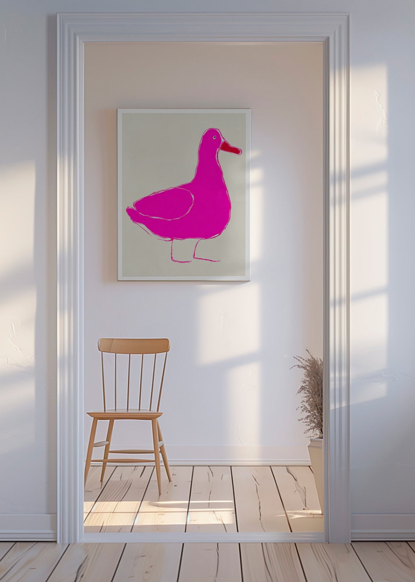 Rosa Ente Illustration