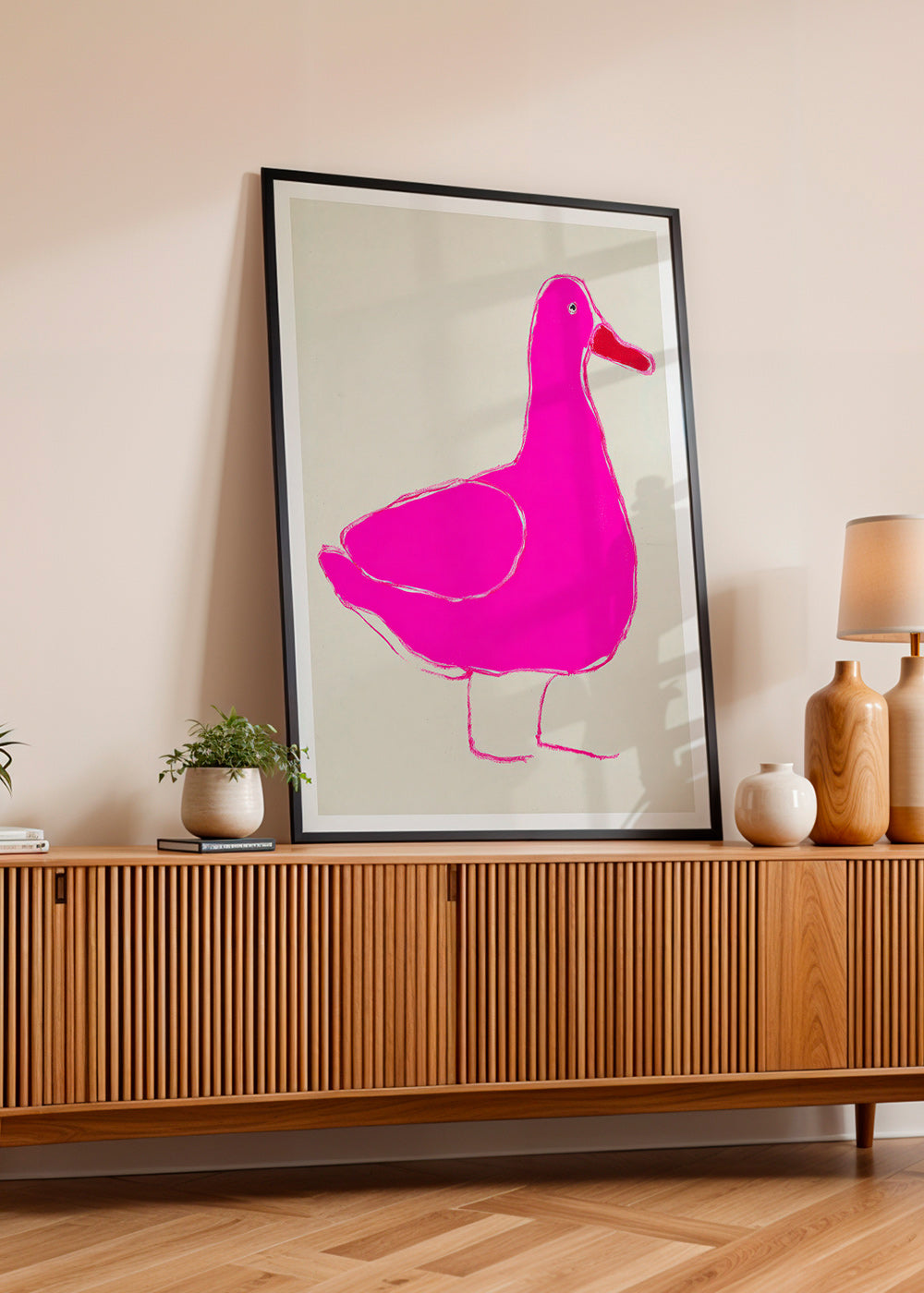 Rosa Ente Illustration
