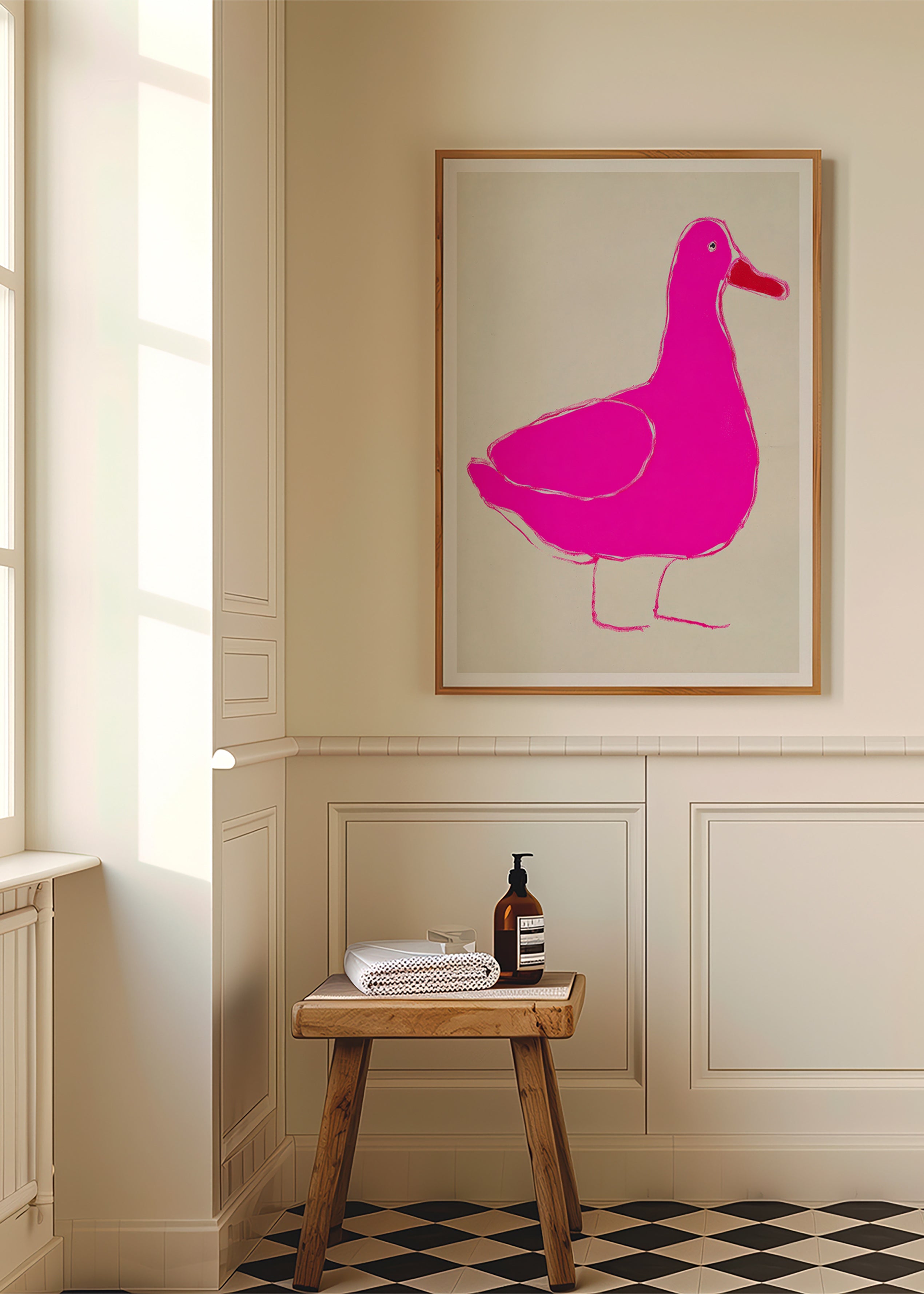 Rosa Ente Illustration