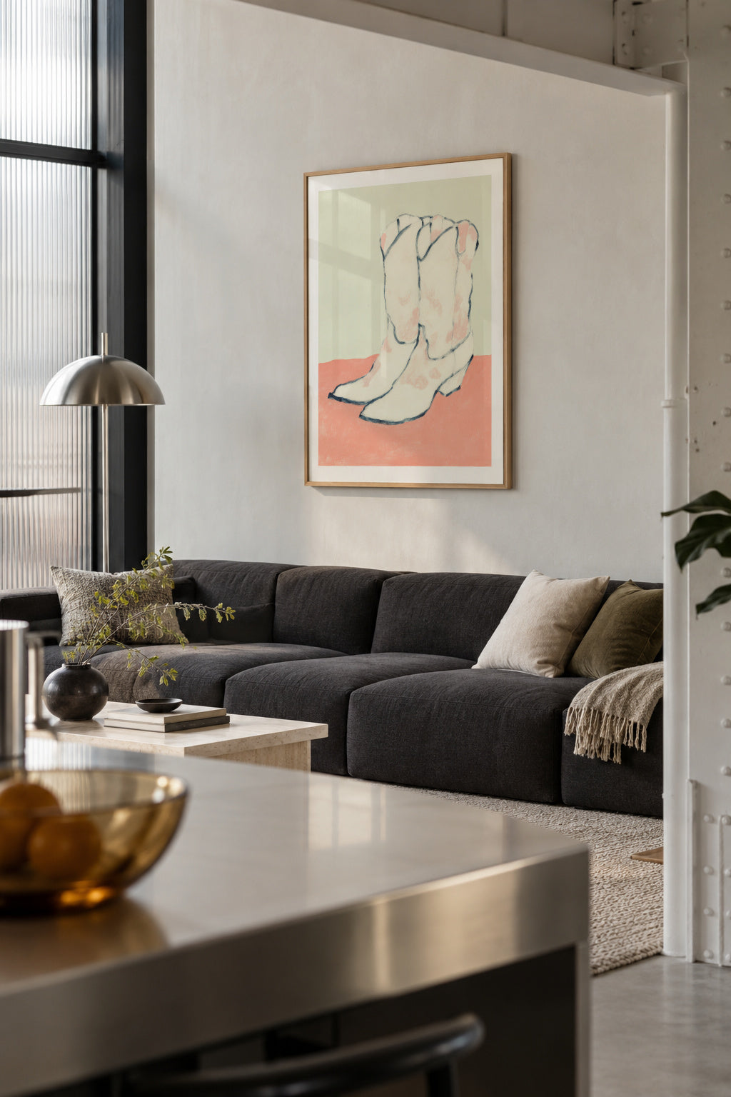 White Boots - Framed poster in an interior