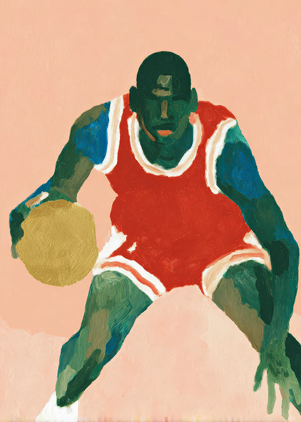 Sportkunst: Basketballspieler in Bewegung