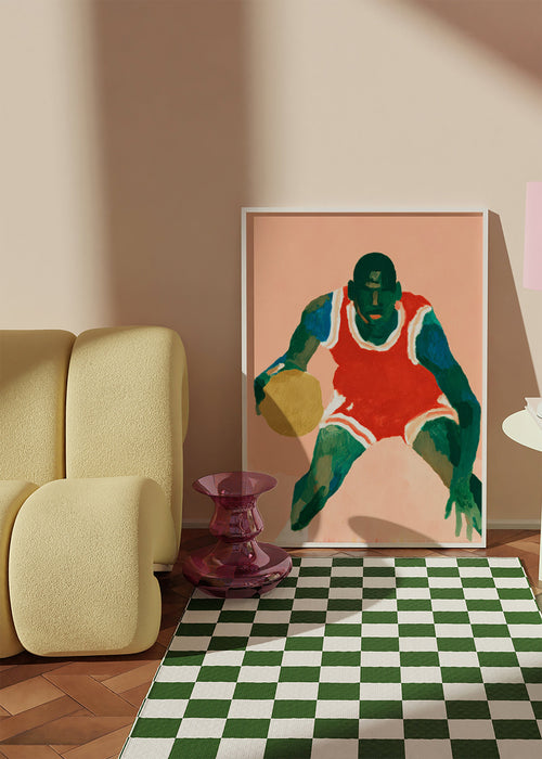 Sportkunst: Basketballspieler in Bewegung