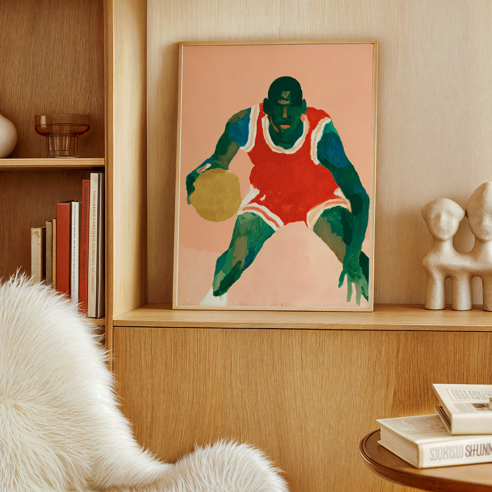 Sportkunst: Basketballspieler in Bewegung