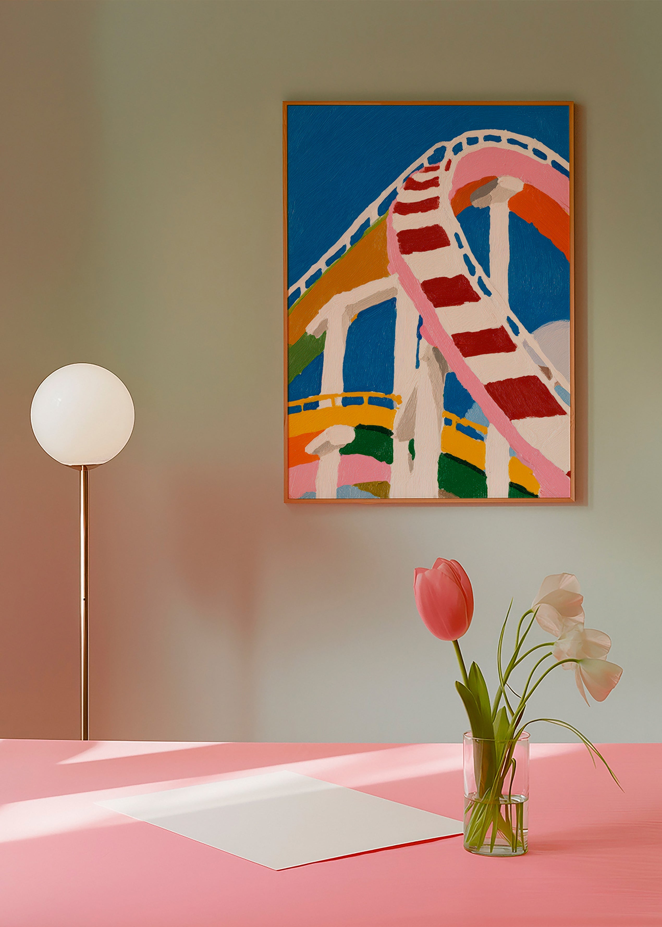 Bunte Achterbahn-Illustration
