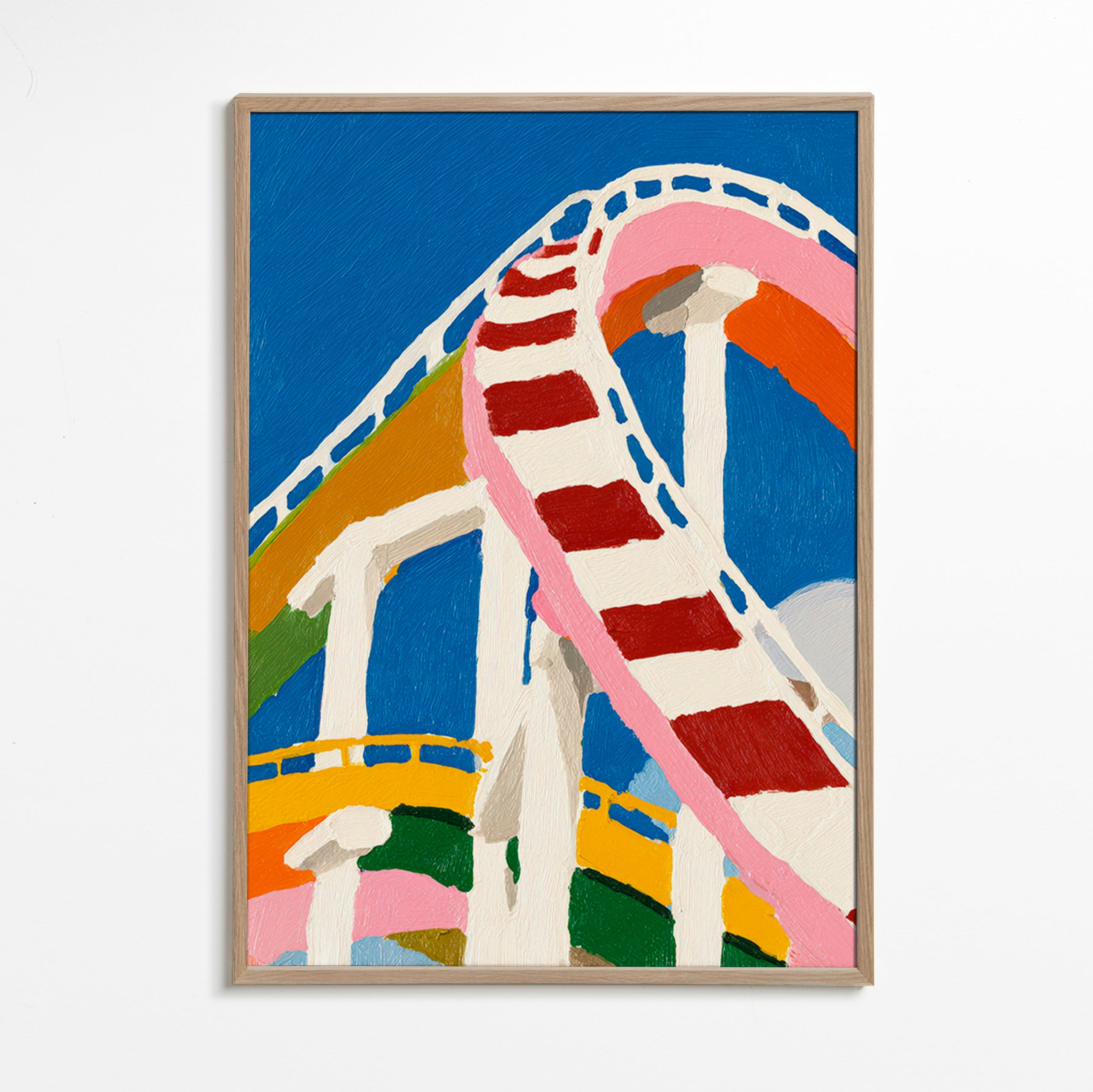 Bunte Achterbahn-Illustration