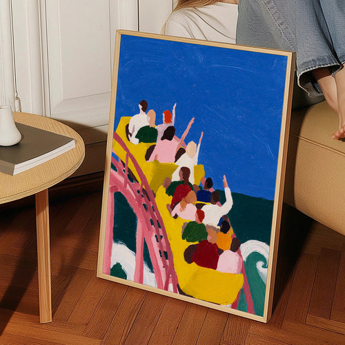 Illustration Achterbahn am Meer